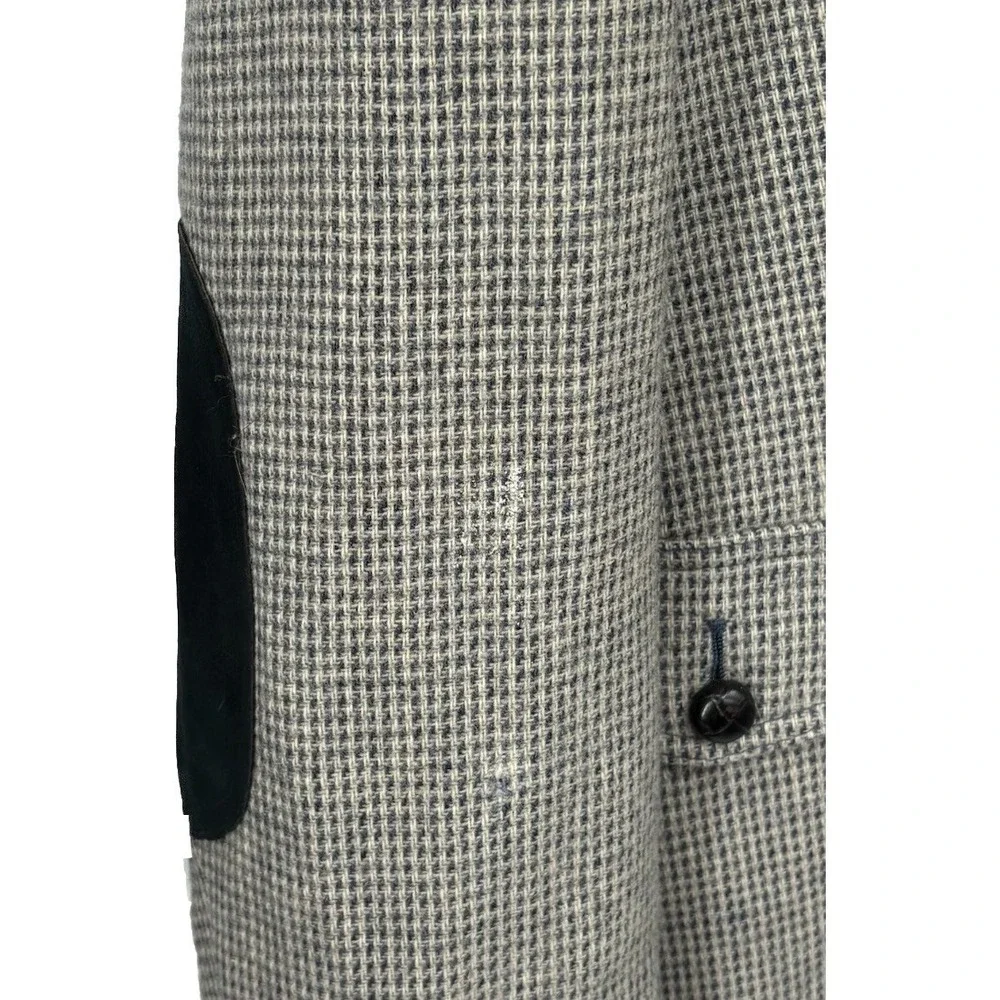 Mens Pendleton Wool Tweed Leather Western Cowboy Jacket‎ Blazer Gray/Black Sz 44